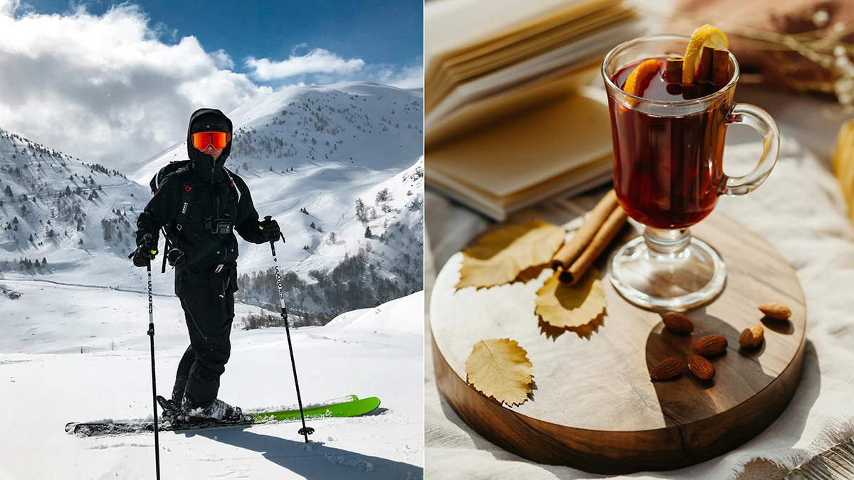 Canada skiiing and hot mulled wine