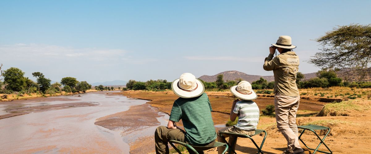 Family on safari