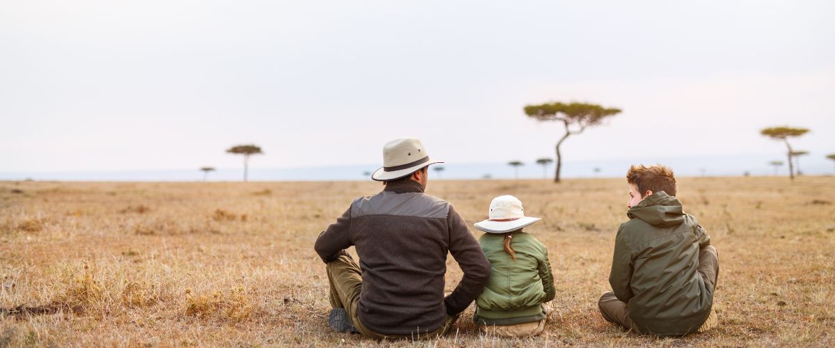 Family on safari