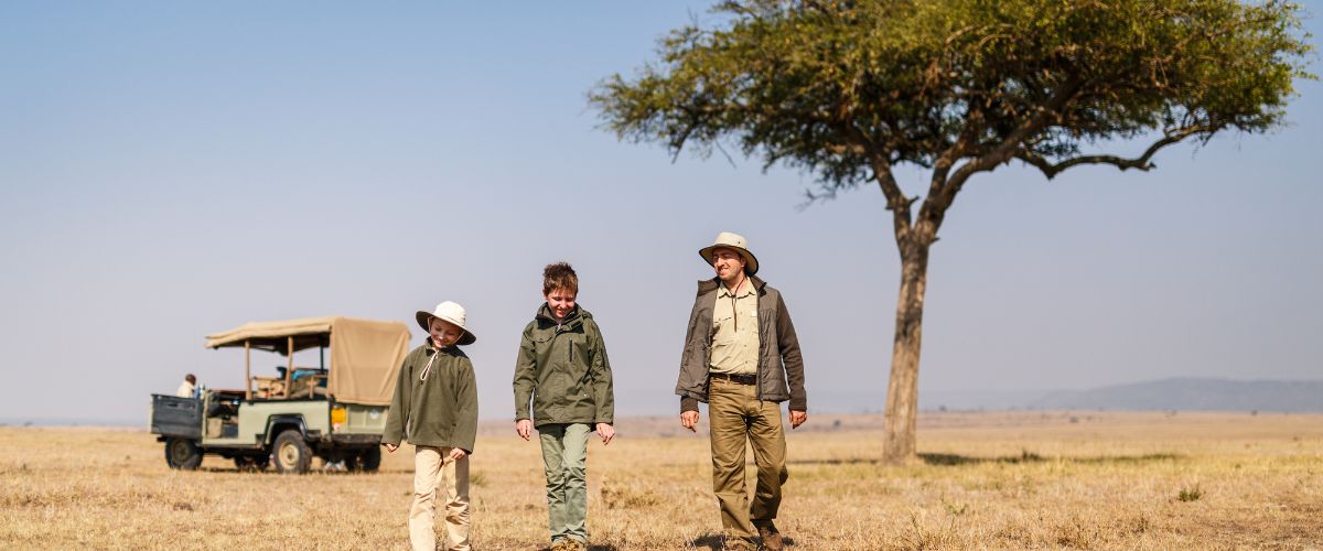 Family on safari