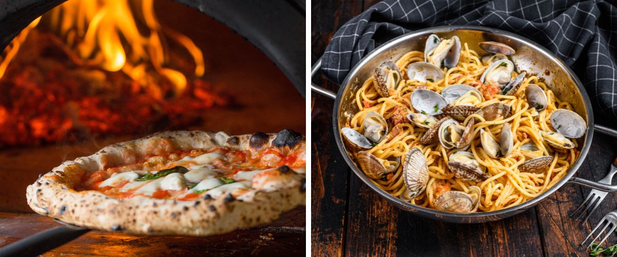 Pizza and Spaghetti alla Vongole