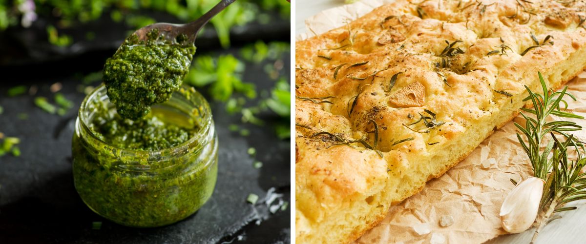 Pesto and Foccacia