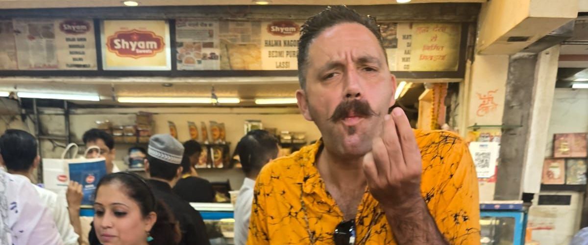 Matt enjoying food in India