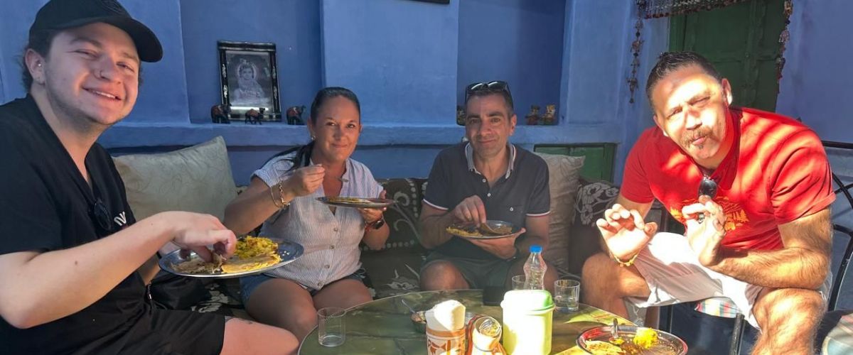 Matt enjoying a meal in India