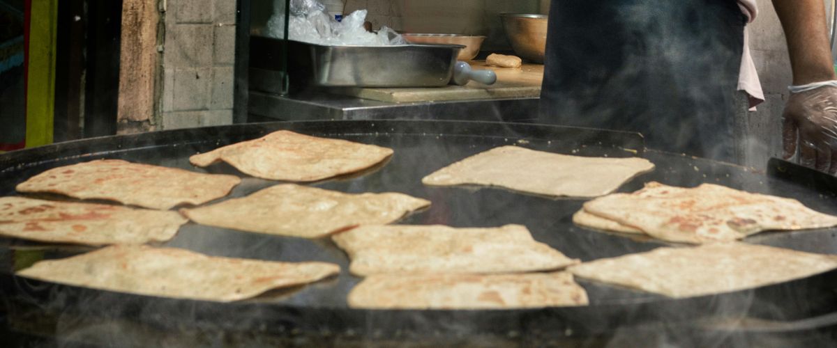 Paratha in food market India
