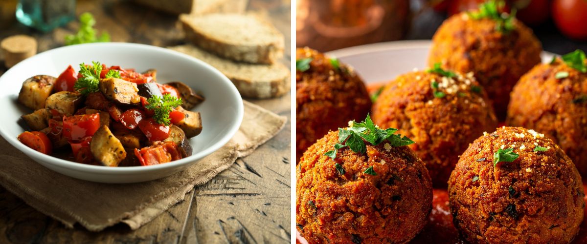 Caponata and Arancini